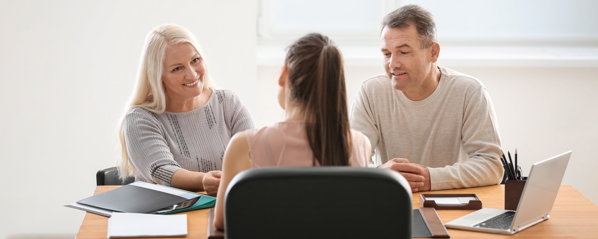 mature couple at notary public office